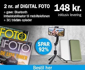 Digital Foto 2 nr + Gimbal-stabilisator og mobiloplader