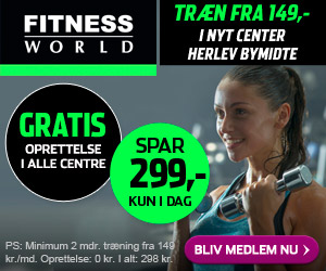 Fitness World tilbud - gratis oprettelse - spar 299 kr