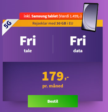 Ny Samsung Galaxy Tab A9 med i købet fra Oister